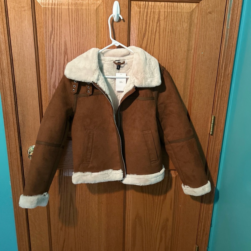 H&M Brown Jacket with Cream Lining